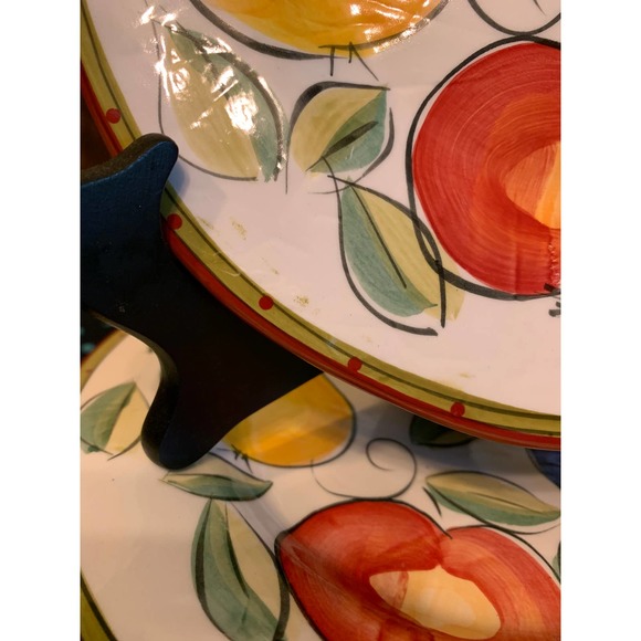 Tabletops gallery Ella 8” side plates set of 6 hand painted fruit colorful fruit - Picture 7 of 11